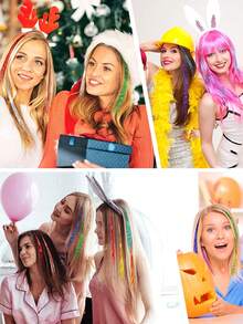 Hair Tinsel Sparkly Hair Extensions Set, For DIY Styling, Festival Looks & Party Hair Accessories