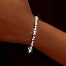 MONALLY 1pc Women's Fashion Bracelet, Inlaid With Cubic Zirconia, Luxurious And Exquisite Design, Suitable For Daily Gatherings, Festivals, Banquets And Gifts - Chain Bracelet - View 7