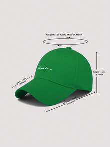 1 buah Topi Baseball Kasual Pria dengan Cetakan Huruf yang Dapat Diatur, Desain Minimalis Cocok untuk Pemakaian Sehari-hari - Hijau - View 4