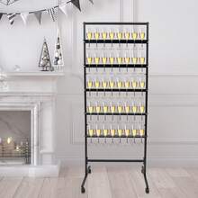 Soporte para Copas de Champán para Fiestas, Expositor de Metal de 5 Niveles para Copas de Champán, Soporte para Copas de Vino con Ruedas Giratorias - Oro - Ver 7