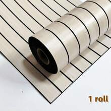 1 Roll Thick 3D Wood Grain Shapes & Stripes Vinyl Wallpaper, Self-Adhesive Peel And Stick, Suitable For DIY Wall, TV Background, Ceiling, Kitchen, Living Room, Bedroom, Wall Furniture Renovation And Home Decor, 118in X 15.7in