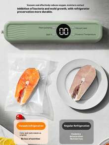 HYUNDAI جهاز شفط لحفظ الأطعمة لاسلكي بضغط 60 كيلو باسكال، 4 في 1 مع 5 أكياس شفط مرفقة، أوضاع للأطعمة الجافة والرطبة، مدمج وقابل للنقل للسفر والتخييم - متعدد الألوان - مشاهدة 2