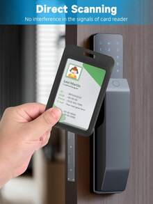 1个垂直滑动伸缩卡套 - 耐用塑料证件卡保护套，适用于办公、学校和钥匙卡 - 黑金设计，提升辨识度和时尚感，办公徽章夹 | 时尚徽章卷轴 | 塑料卡套，办公证件卡夹 - 彩色 - 查看 8