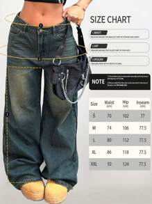 Jeans boyfriend a vita alta dritti e morbidi con effetto vintage per donne