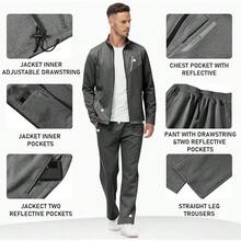 Men's Tracksuits Set Long Sleeve Casual Full Zip Running Sports 2 Piece Outfits - B-dark Grey - View 5