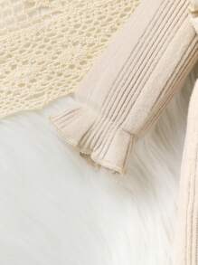 Conjunto de 2 peças de macacão para bebês meninas, macio, respirável, cor lisa, com babados e laço, fofo e charmoso