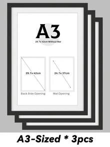 A3/A4/A5 Classic Picture Frames For Wall/Desktop, Matte Black/White/Light Wood Grain, Versatile Document Frame, Faux Wood