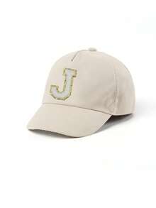 1pc A-Z 26 Letters Kids Baseball Cap, Suitable For 1-3 Years Old Toddler Girls Outdoor Sun Hat - Beige - View 8