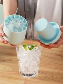 1pc, 60-Grid Cylindrical Silicone Ice Tray, Squeeze-Type Easy-To-Release Ice Cube Mold, Mini Ice Cup, Stackable Ice Tray - Multicolor - View 4