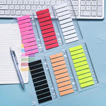 1200张彩色贴纸便签透明自粘索引标签旗帜便签文具学校办公用品