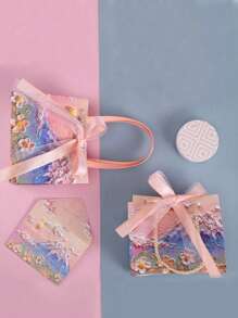 1 PIEZA/5 PIEZAS Bolsa de regalo con estética de pétalos de Yunshan 3D en pastel de aceite, con estilo Ins, curativo y de alta gama. También sirve como portaramos y bolsa de regalo premium. Es adecuado para ocasiones como fiestas festivas y regalos a amigos.