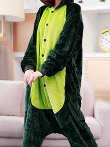 Pijama Enteriza de Dinosaurio para Mujer Invierno | Disfraz Caliente de Franela con Capucha Animal | Ropa de Dormir Cómoda y Divertida