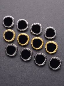 10 قطعة/مجموعة أزرار معدنية ذات ملمس مطرقة غير متماثل بطراز قديم، مناسبة للمعاطف والسترات والبدل والأزياء الرسمية، ويمكن استخدامها كأزرار زخرفية مخيطة باليد. مناسبة للملابس والأحذية والحقائب وصناديق الهدايا والإكسسوارات المجوهرة DIY، متوفرة بألوان وأحجام متعددة