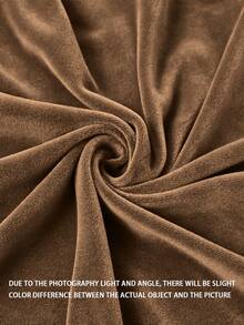 1pc Silver Fox Plush Elastic Home Bedroom Living Room Anti-Dirty Anti-Dust Solid Color Pillow Cover (Pillow Insert Not Included) - Khaki - View 6