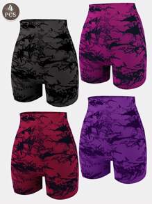 4pcs High Waisted Women Multi-Color Athletic, Workout, Yoga, Running Pants