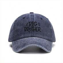 Vintage Washed Baseball Cap - Printed With "Big Brother" | Adjustable Casual Hat, Suitable For Family And Streetwear - A - View 14