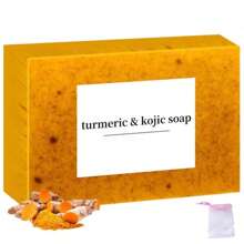 Lemon Turmeric Kojic Soap,Natural Handmade Soapes,Turmeric Soap Bar For Face And Body, Smooth Skin Tumeric Soaps,Deep Cleansing Soaps For Men & Women (3 PCS)