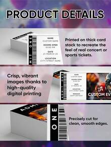 1pc/2pcs/3pcs Custom Concert Ticket, Custom Ticket, Custom Stub, Personalized Concert Event Ticket, Personalized Ticket, 22*7cm, Gift Souvenir, Keepsake Gift, Concert Ticket Gift Surprise, Personalised Event, Memorabilia, Ways To Gift Concerts, Ideal For Birthday, Valentine's Day, Graduation, Anniversaries, Perfect Gift For Friends, Family, Gift For Him, Gift For Her,Christmas Gift Supplies - Style 6 - View 4
