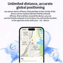 (IOS Only) Smart GPS Tracker, Wireless Anti-Lost Tracking Device For Cars, Keys, Wallets, Luggage, Backpacks, And Pets. Large Size, Replaceable Battery, Privacy Protection, Compatible With IOS. - Black - View 3
