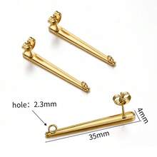 10 piezas de pendientes con forma de flor y corazón redondo de acero inoxidable con respaldos, adecuados para hacer joyas y accesorios de pendientes DIY - pendientes - Ver 21