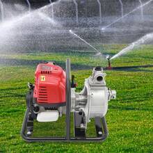 CNCEST Commercial Gasoline Engine Water Pump 4 Stroke 38CC 1 Inch Inlet Portable Gas-Powered Water Transfer Pump Air-Cooling Water Pump For Flood Gardening Irrigation - Silver & Red & Black - View 8