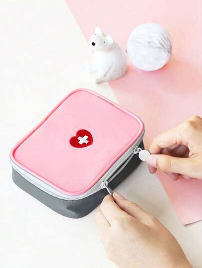 Bärbar medicinväska, söt mini första hjälpen-väska, medicinsk akutväska, förvaringspåse för medicin och piller, lämplig för hemmet, utomhus, camping, vandring, överlevnadsresor, unisex, reseessens, kryssningsessens, studentboendeessens