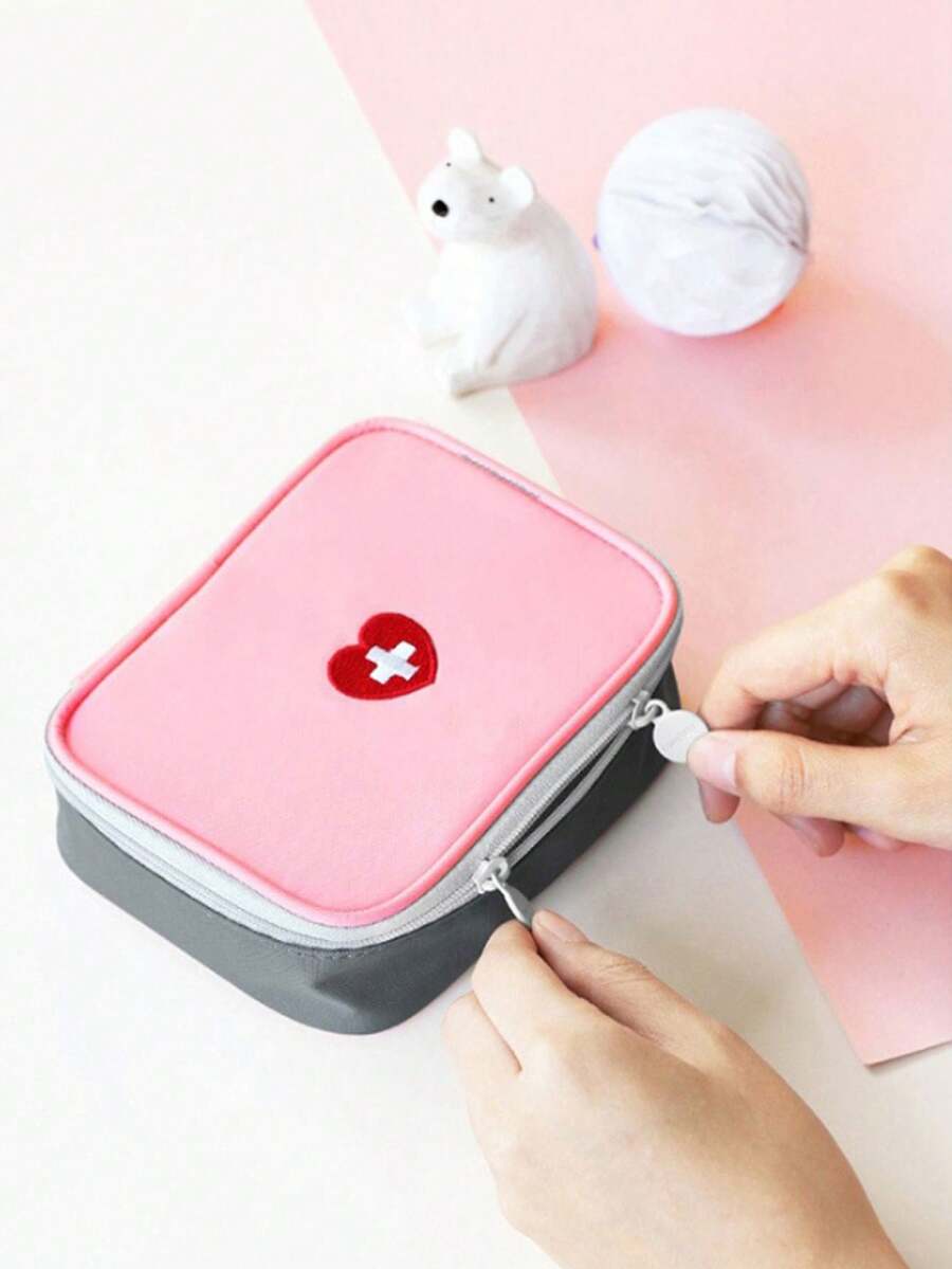 Portable Medicine Bag, Cute Mini First Aid Kit, Medical Emergency Bag, Medication & Pill Storage Pouch, Suitable For Home, Outdoor, Camping, Hiking, Survival Travel, Unisex, Travel Essential, Cruise Essential, Dorm Essential - Multicolor - View 1