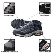 Skechers 男士缓震透气运动鞋，城市户外徒步跑步鞋 237322C - 海軍藍色/灰色 - 查看 6