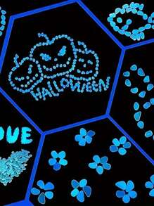 51/201/600 Pieces (Colored/Blue/Light Purple) Luminous Stones - Bright Neon Colored Plastic Decorative Stones, Used For Garden, Halloween Sidewalk, Flowerpot, Fish Tank, Pond, Courtyard, Bonsai Decoration, Absorbing Light During The Day, Durable Outdoor Decoration, Luminous Party Decoration, Garden Stones, Pot Landscape Decorative Stones, Fish Tank Decorative Stones