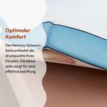 Gel Topper Mattress Topper For Reversible Use, 4/6 Cm Height, Cover Made Of 100% Cotton, Breathable, Cooling Mattress Topper With Memory Foam - trắng - Xem 3