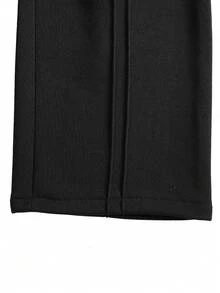 男士休闲运动圆领长袖运动衫套装 - 黑色 - 查看 4