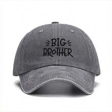 Vintage Washed Baseball Cap - Printed With "Big Brother" | Adjustable Casual Hat, Suitable For Family And Streetwear - A - View 16