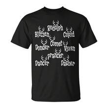 Cistmas Santa Reindeer Names T-Shirt220g Sier Grey Pure Cotton T-Shirt, Neutral Color Like Urban Architecture. A Slightly Loose Straight Cut Is Used. The Pattern Is A Minimalistic Head Icon, With Lines Of Und Waves Extending From Both Sides Of The Head, Interspersed With Musil Notes. It Depicts Countless Urbanites On The Way To Work With Music Or Poasts For Their Own To Build A State Of Independent Space, Is"Cial Fear" People In Public Places, "Invisible War". - 黑色6 - 查看 1