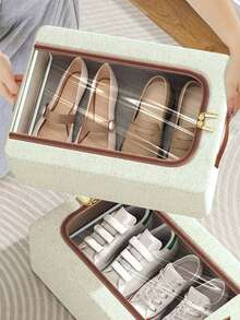 1 件米色可见鞋子收纳盒，大容量免安装鞋子收纳盒，多功能可折叠加厚钢架床下衣物收纳盒连衣裙裤子鞋子牛仔裤靴子裙子卧室,收纳盒,收纳盒,家居收纳,白色 T 恤女士,黑色裤子女士,女士冬装,连衣裙,女士冬装,优雅女士连衣裙,女士白衬衫,长袖,女士白色连体裤,女士春装,女士春装,春季,春装,极简主义,夏季上衣 - 彩色 - 查看 7