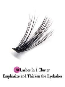 Miss Wink 30D Curl Soft Natural Looking False Eyelashes 8-16mm Mixed 0.07mm D Curl, 12 Rows 240 Pcs, Waterproof Mink Fibers Single Tuft 3D Precise Fit For Everyday Makeup, Lightweight Portable Design For Daily Life, Parties And All Occasionslash Clusters,Eyelash Clusters,Individual Eyelashes,Lashes,Fake Lashes - Black - View 4
