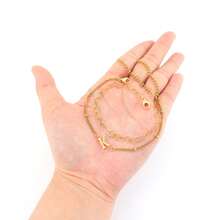 2Pcs/Set Simple Classic Initial Golden Stainless Steel Heart Chain Layered Chain Bracelets For Women