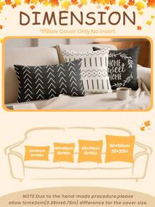 1件/4件套枕套，秋季主题枕套，靠垫套，床上用品，枕套，单面印花枕套，现代沙发抱枕套，适合秋季装饰，灰色枕套，面料柔软舒适，透气抗起球，枕套可拆卸 - 肌理灰色 - 查看 4