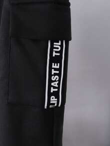 2pcs/Set Boys' Casual Hoodie Sweatshirt With Letter Print And Matching Sweatpants, Spring/Autumn