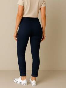 Liv Women's Formal Pants - Navy Blue - View 2