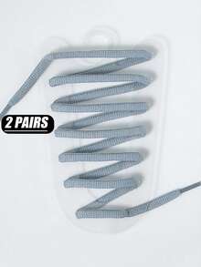 120厘米长户外运动鞋椭圆形鞋带，时尚百搭跑鞋纯色鞋带，经典百搭编织涤纶鞋带，2双鞋带