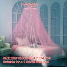 1 件蚊帐带发光霓虹星星装饰，北欧风格床罩易于安装荧光星星设计，无需安装，夏季防尘防蚊 - 彩色 - 查看 18