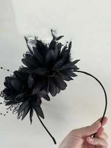 1pc Elegant European & American Style Feather Headpiece, Bridal Veil Hair Accessory For Party, Ball, Wedding Mini Hats Tiny Hats Derby Hat Fascinator Mini Top Hat Mini Cap, School Stuff, College, Gifts