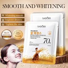SADOER 1/3/5/10片米精華面膜，滋養緊緻，補水保濕，提亮膚色，改善乾燥，緊緻肌膚，增強肌膚光澤，清爽不油膩，使肌膚光滑亮麗，舒緩保濕，穩定肌膚屏障，緊緻肌膚 - 彩色 - 查看 3