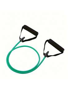 1pc Premium Rubber Resistance Band With Comfort Handles - Ideal For Home Workouts, Strength Training, Pilates & Toning | Durable Fitness Stretching Rope In Black, Green, Red, Blue, Strength Training Gear | Secure Attachment Features | Adjustable Resistance Bands, Resistance Bands For Working Out - 綠色 - 查看 13