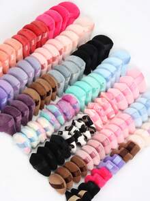 5/10/20/30/50/100 pièces Mini Houppette de poudre en velours, fabriquée en matériau de velours ultra doux, conçue pour le contouring, les yeux et les coins, convient à tous les types de peau. Accessoires cosmétiques, houppette de poudre, éponge de maquillage, prix abordable, peut être utilisée pour la décoration de la chambre, la coiffeuse, les voyages, la chambre à coucher et plus encore. Outils cosmétiques abordables, cadeau de Noël, cadeau pour elle - Multicolore - Voir 5