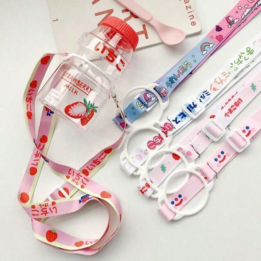 Mineral Water Beverage Bottle Strap Portable Wide Rope Water Bottle Buckle Back Water Belt Buckle  Cup Lanyard - 彩色 - 查看 1