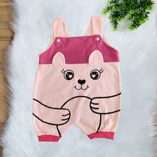 Overalls + Headband Set – Baby Girl Cow Print Size RN To 3 Months - Baby Pink - View 4