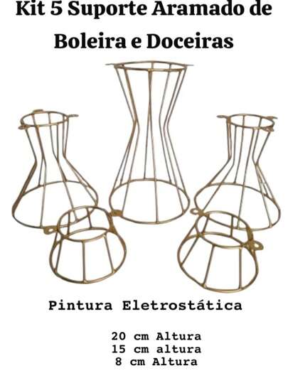 KIT BOLEIRA E DOCEIRAS ARAMADO DECORATIVA