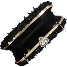 RomanticDesign Women Bling Evening Bag Fashion Embroidered Beaded Sequin Clutch Cocktail Wedding Party Purse - Orange - View 5