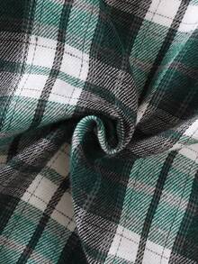 BrownBark 2pcs/Set Boys Casual Outdoor Outfit, Plaid Pocket Hooded Long Sleeve Shirt + Casual Long Pants, Autumn/Winter Children Clothes